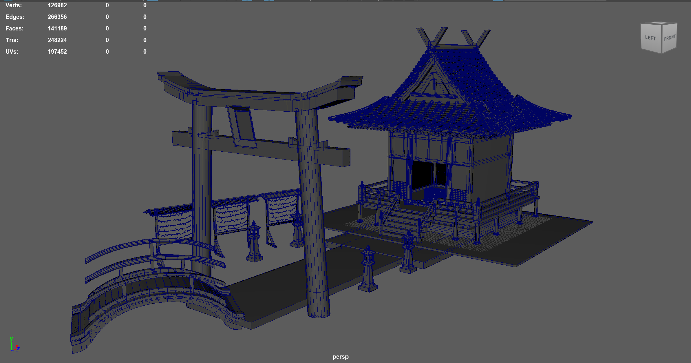 Maya — Shrine Wireframe